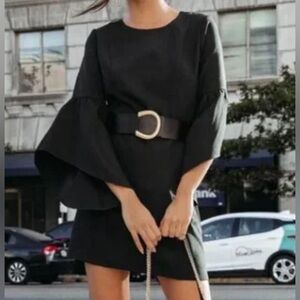 Vici | After Work Social Ruffle Sleeve mini dress - medium - black {new w/tags}